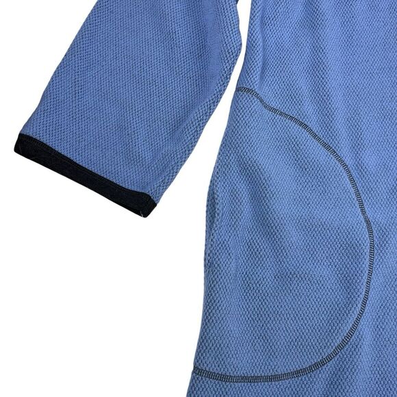 Vintage 70s Vanity Fair Robe Blue Gray Long House Coat Nightgown Full Zip Large - Picture 5 of 11